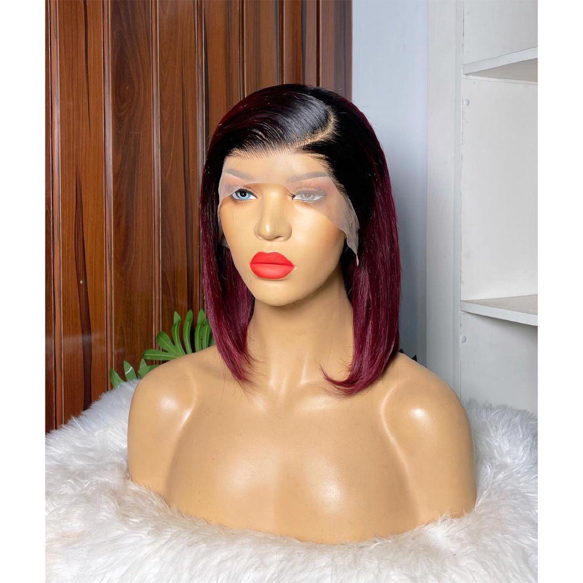 100 human hair full frontal 12 inches bob