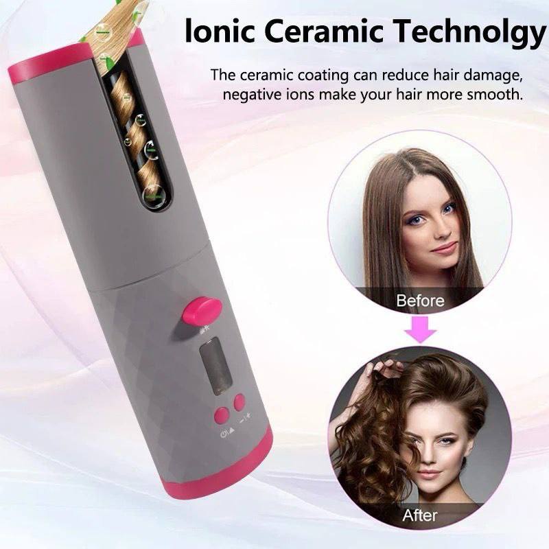 Live video Cordless Automatic curler Hair curler Available in pink color