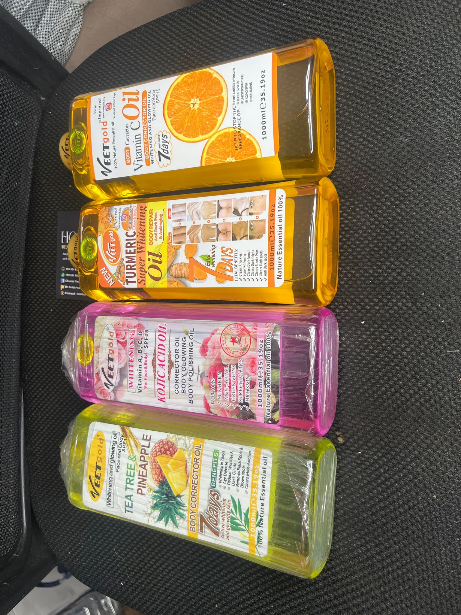 Whitening and glowing oil. For face and body